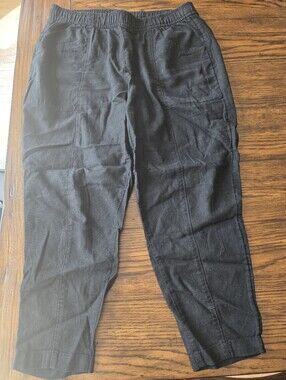Old Navy Black high rise linen Straight Tapered Pants